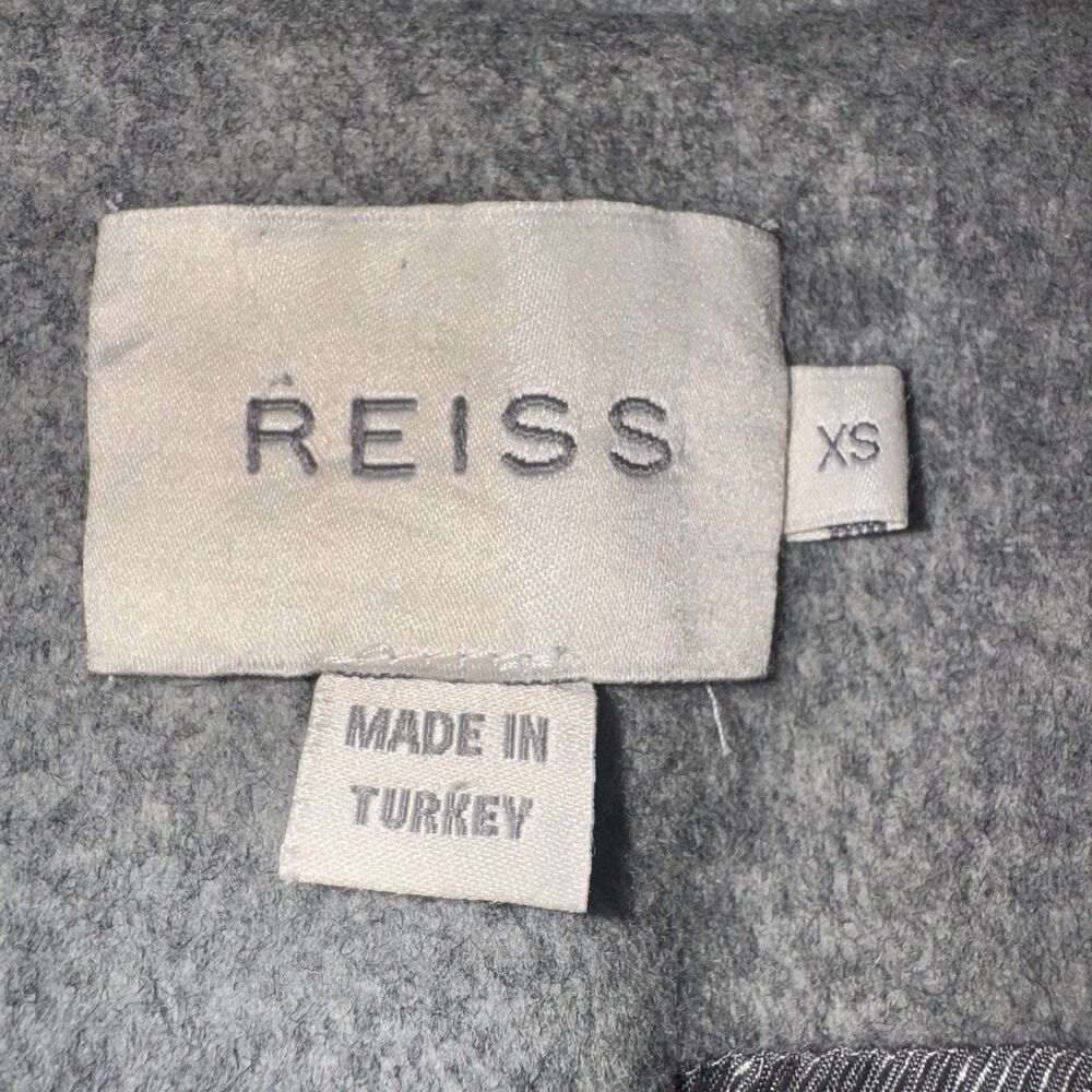 Reiss Wool Cashmere Blend Gray Double Breasted Classic Coat Short Women XS - Picture 8 of 12